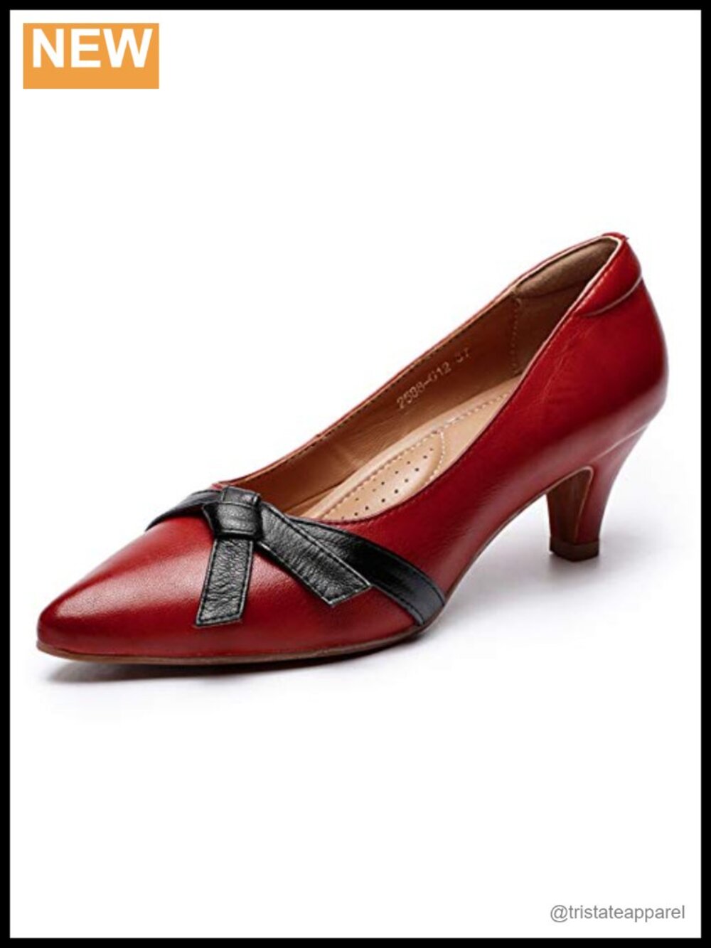 Handmade Leather Bowknot Pointed Toe Kitten Heel Pump